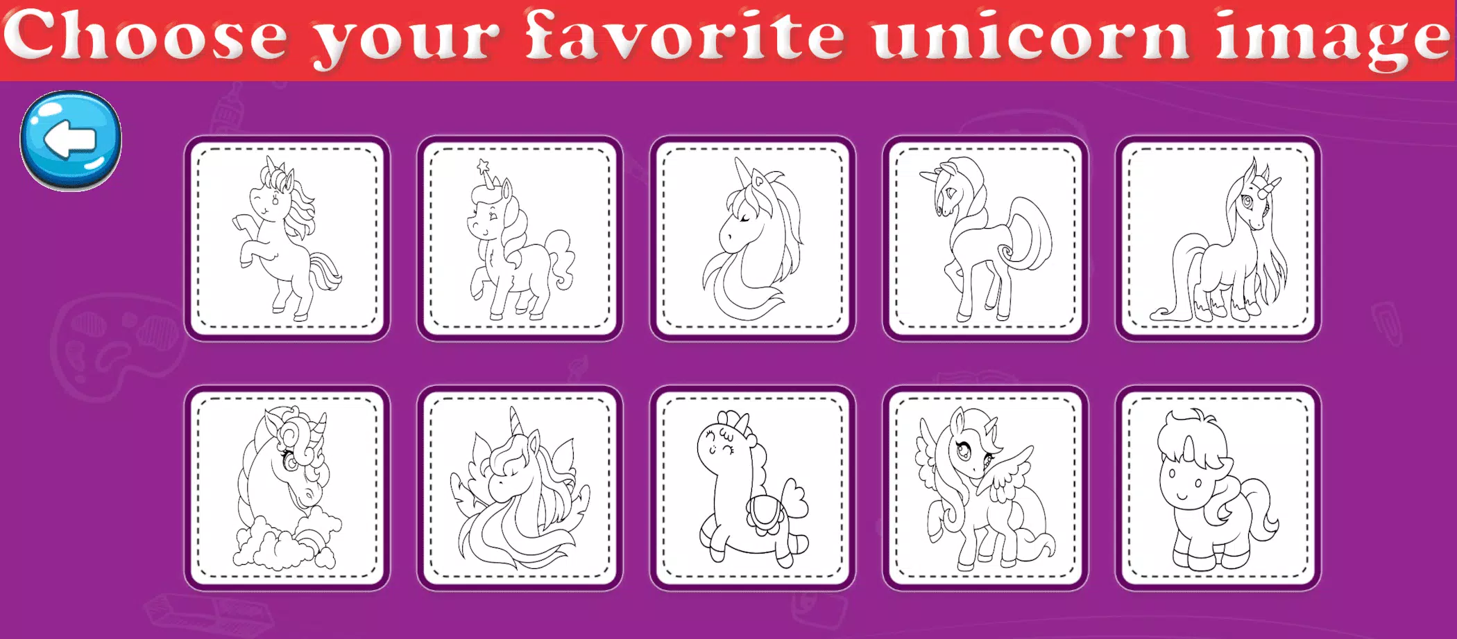 Little Unicorn Coloring Pages Schermafbeelding 2