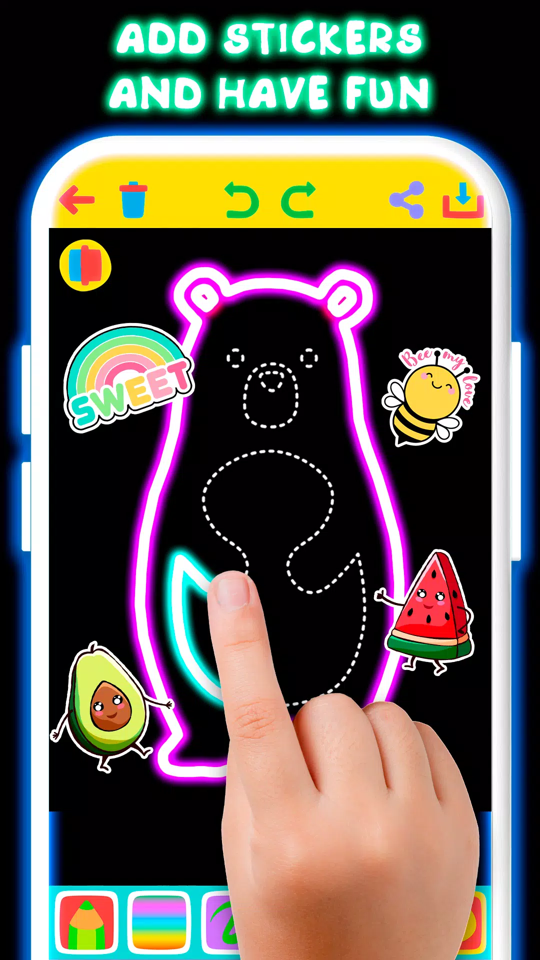 Drawing For Kids - Glow Draw Captura de tela 3