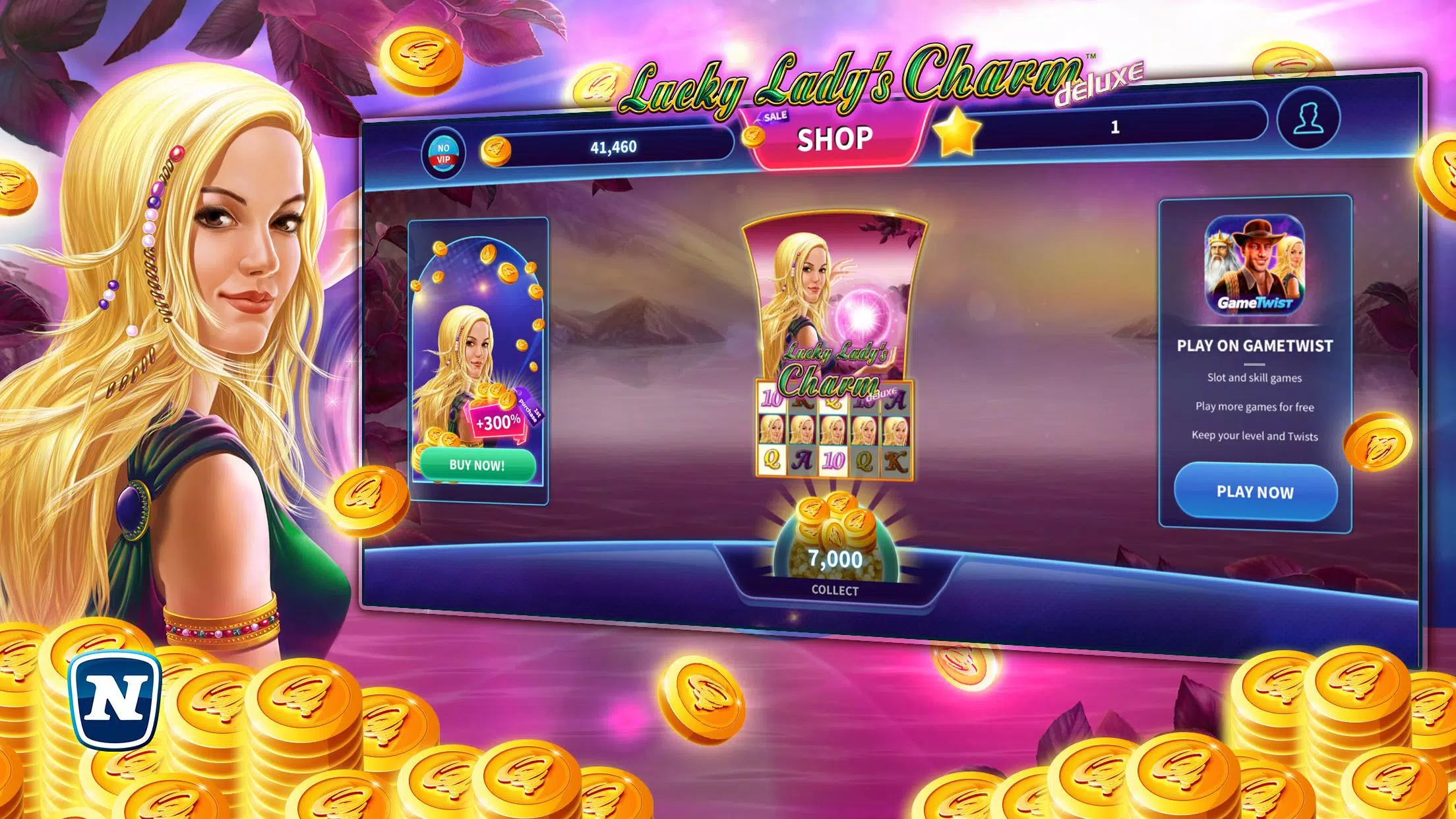 Lucky Lady's Charm Deluxe Slot スクリーンショット 1