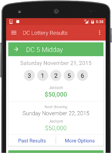 Results for DC Lottery Tangkapan skrin 0