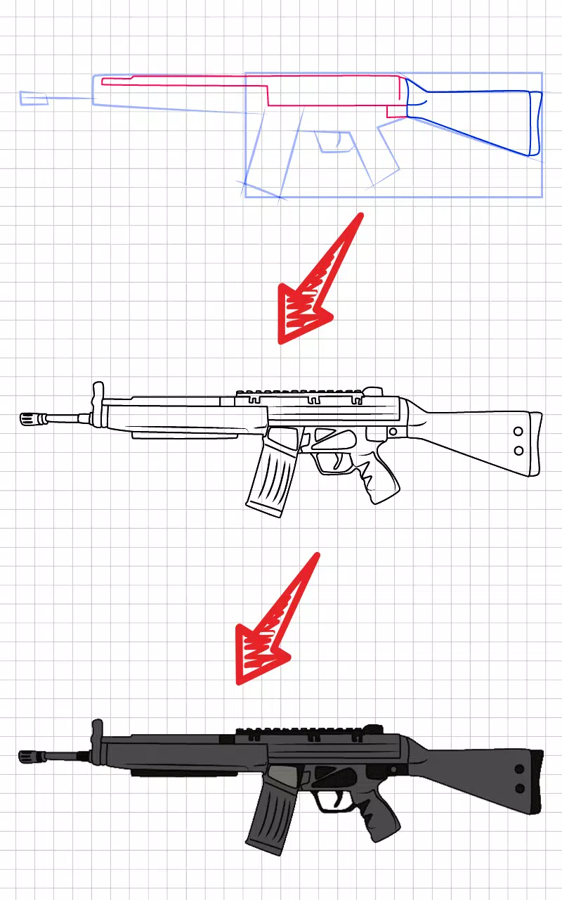 How to draw weapons step by st Captura de pantalla 2