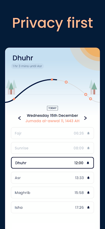 Pillars: Prayer Times & Qibla Captura de pantalla 1