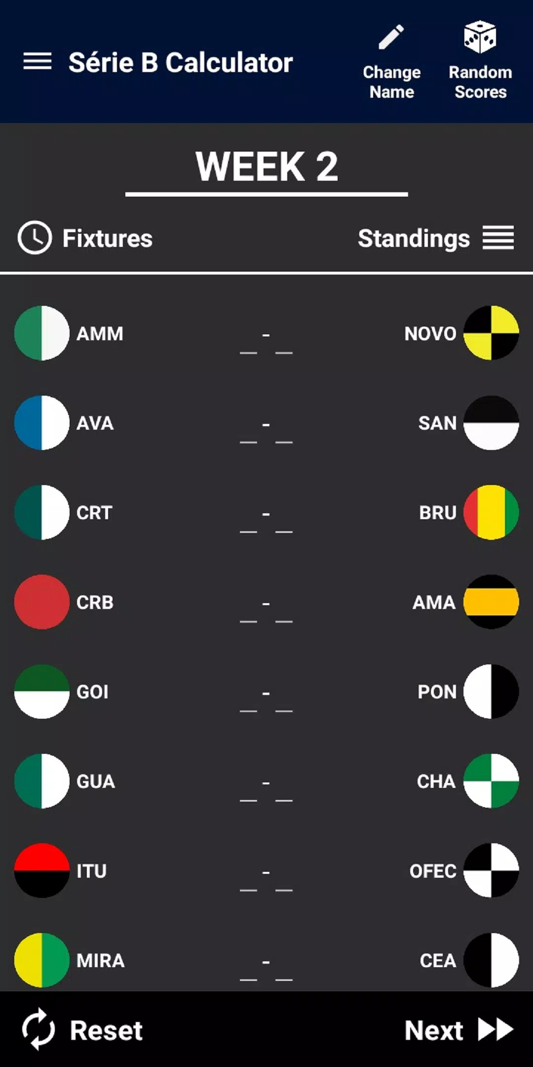 Brasileiro Série B Calculator Zrzut ekranu 1