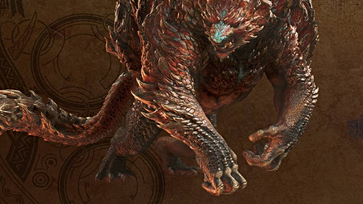 Monstro Ajarakan em Monster Hunter Wilds