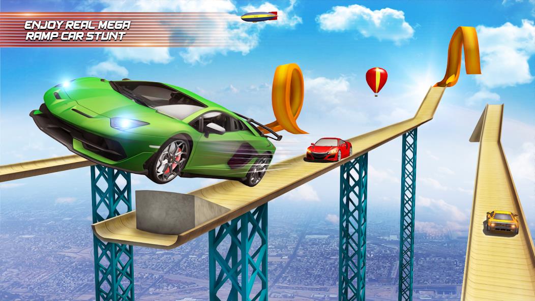 Mega Ramp Car Racing Master 3D Mod Schermafbeelding 1