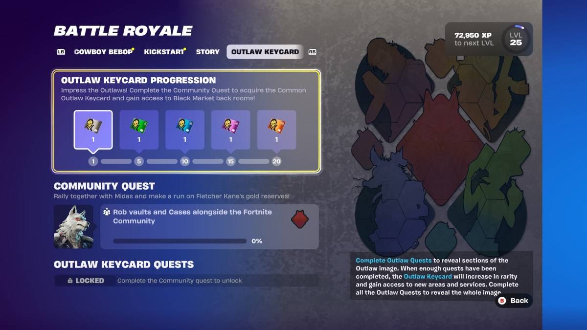 Outlaw ang mga pag -upgrade ng keycard sa Fortnite Kabanata 6.