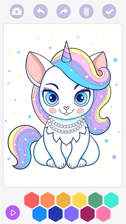 Unicorn Cat Coloring Book Ekran Görüntüsü 2