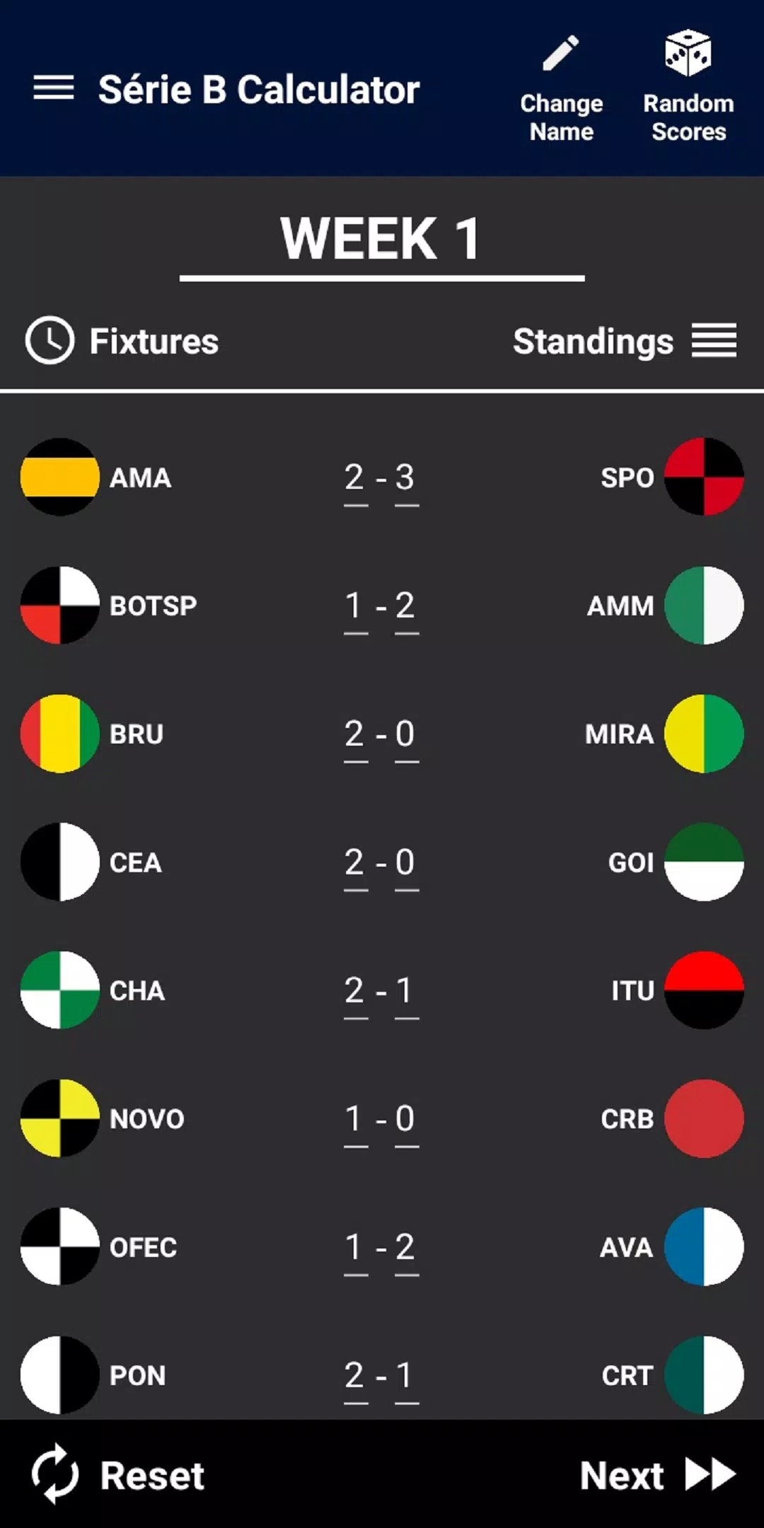 Brasileiro Série B Calculator Zrzut ekranu 0