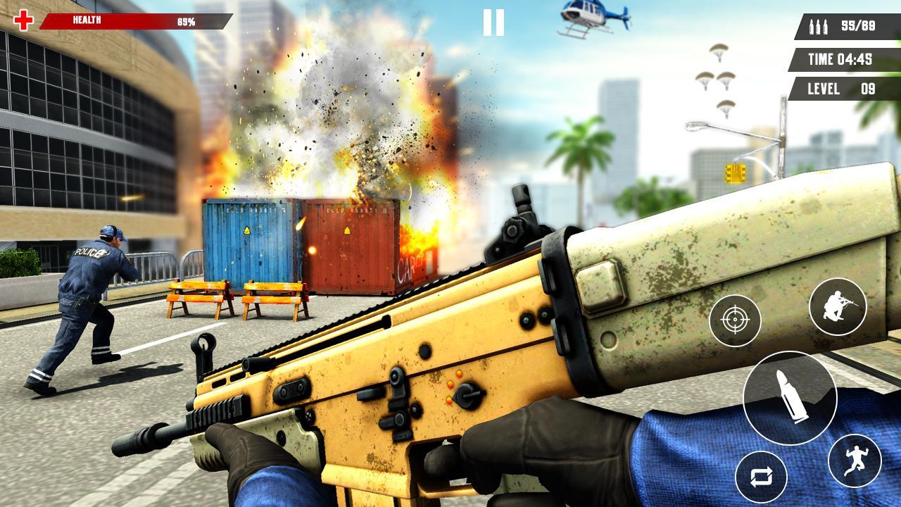 US Police Free Fire - Free Action Game Screenshot 1