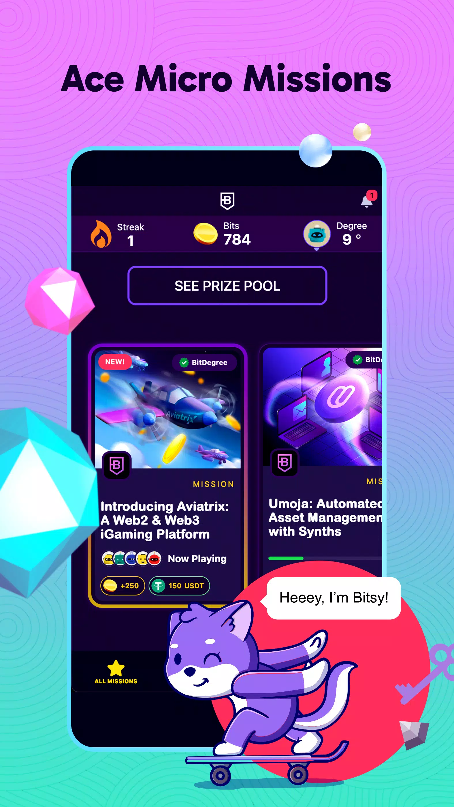 BitDegree: Play & Earn Crypto Ekran Görüntüsü 1