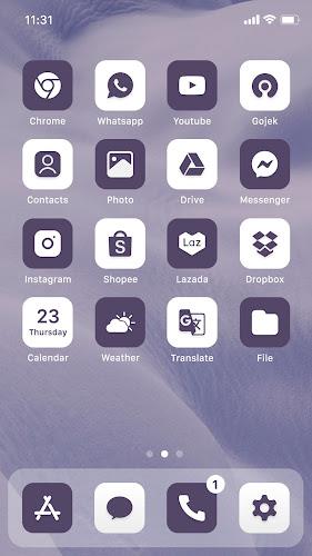 Wow Violet Theme - Icon Pack Tangkapan skrin 1