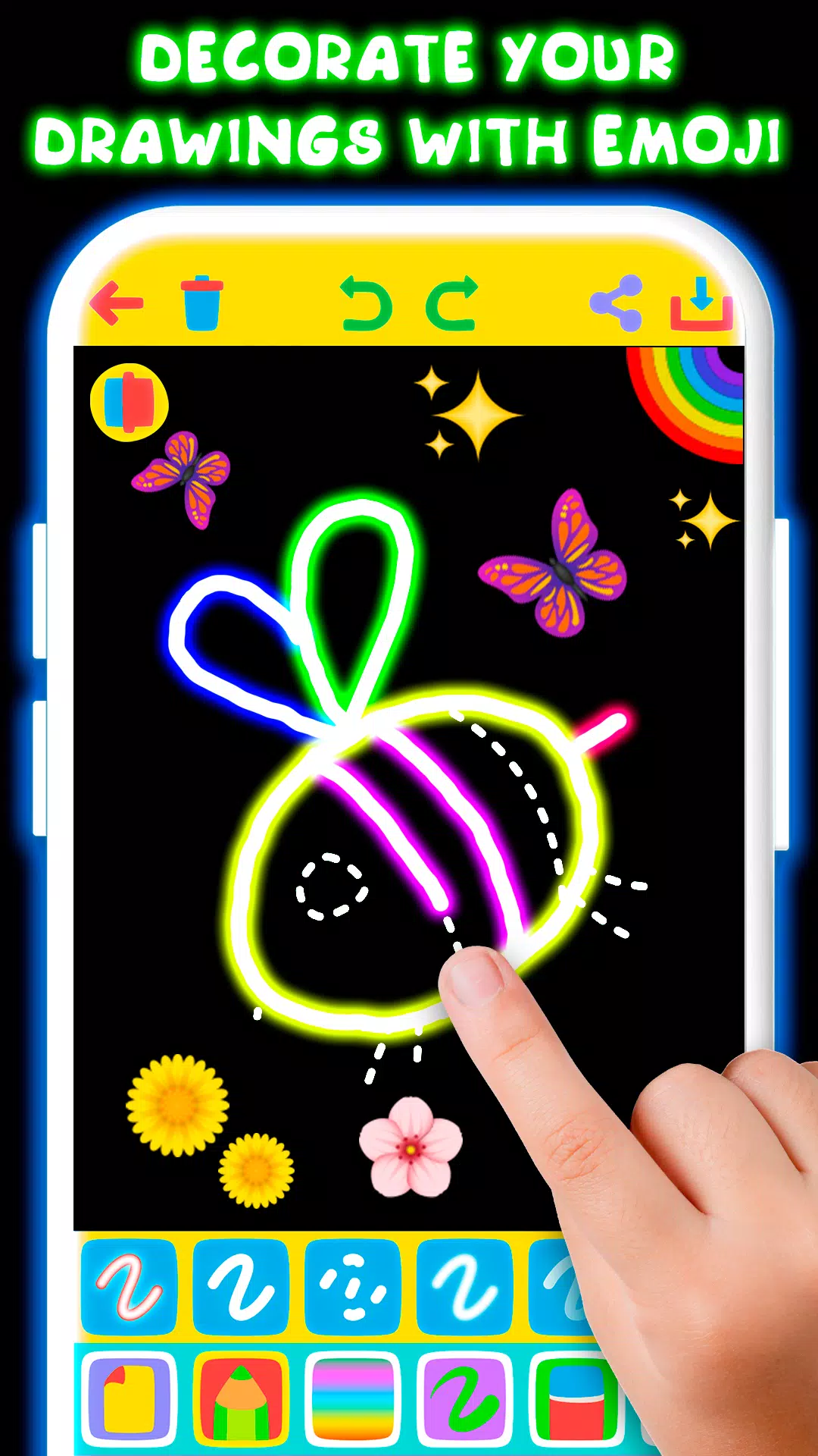 Drawing For Kids - Glow Draw Captura de tela 2