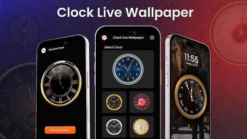 Analog Clock Wallpaper：3DClock Screenshot 1