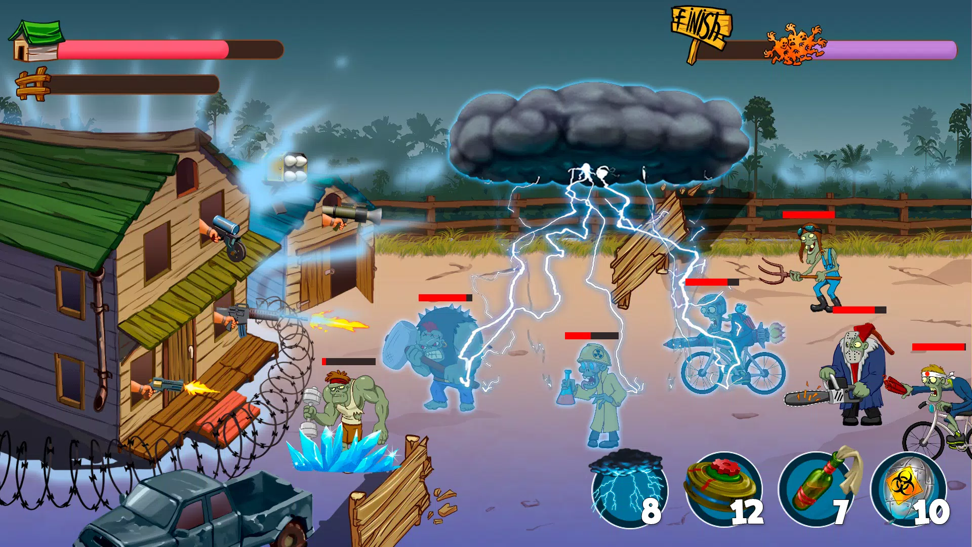 Zombie Rush Village Defense Ảnh chụp màn hình 2