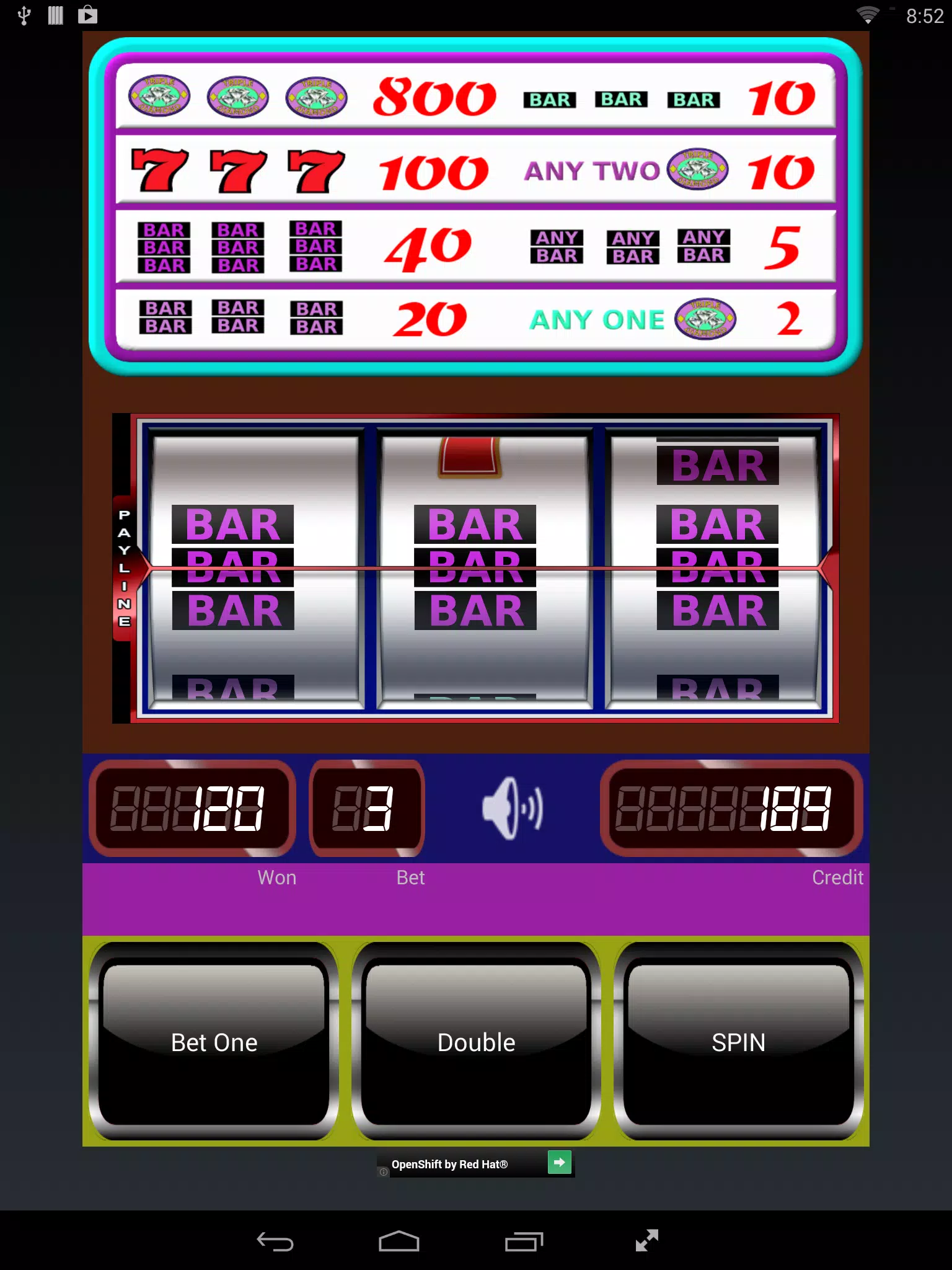 Triple Diamond Slot Machine Ảnh chụp màn hình 0