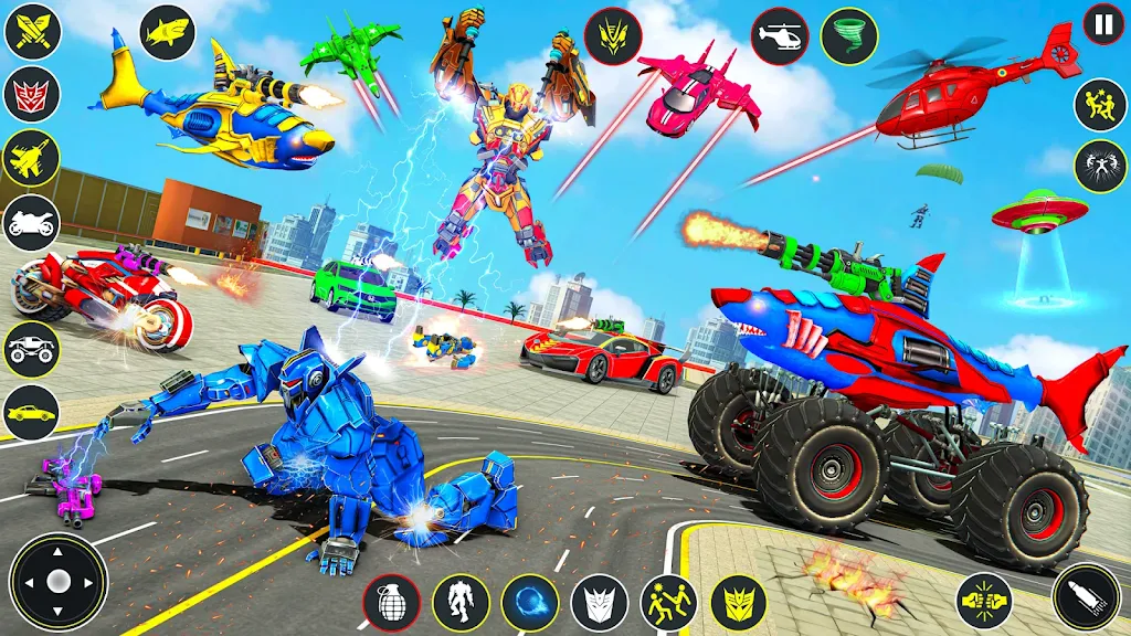 Monster Truck Robot Shark Game ဖန်သားပြင်ဓာတ်ပုံ 1