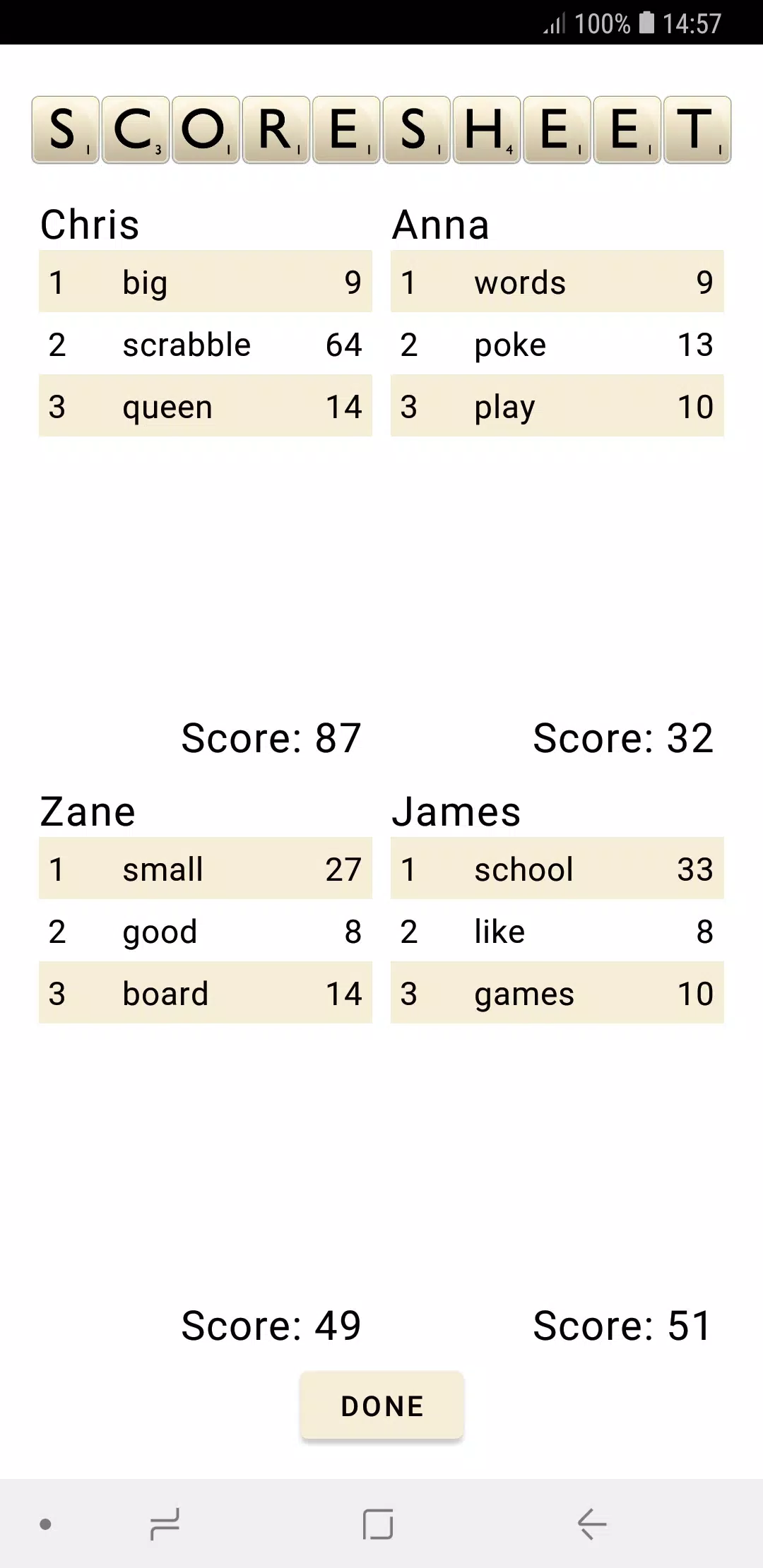 Scrabble Score スクリーンショット 3