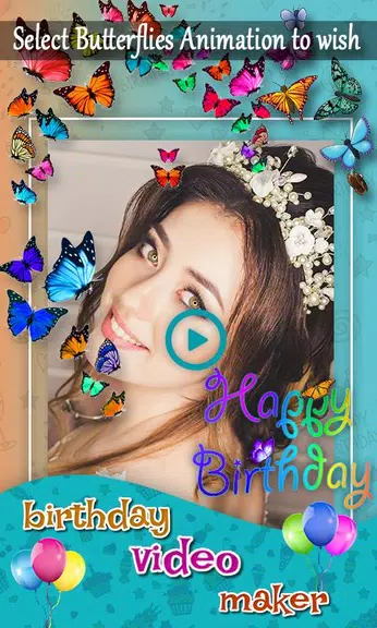 Birthday Video & Status Maker Captura de tela 3