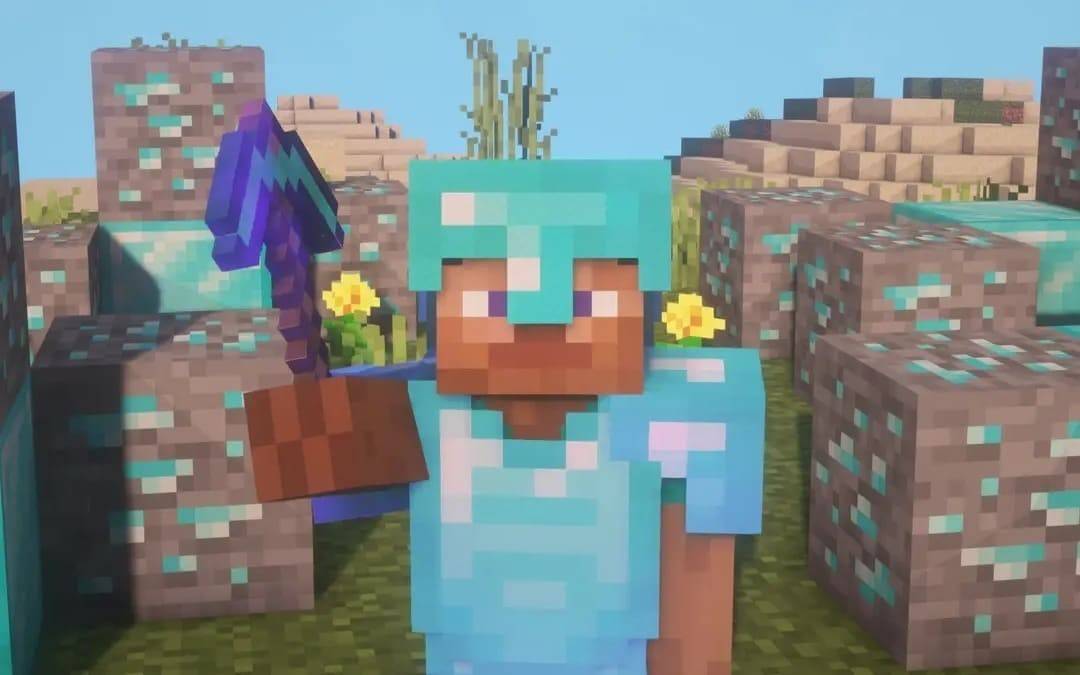 Персонаж Minecraft с Pickaxe