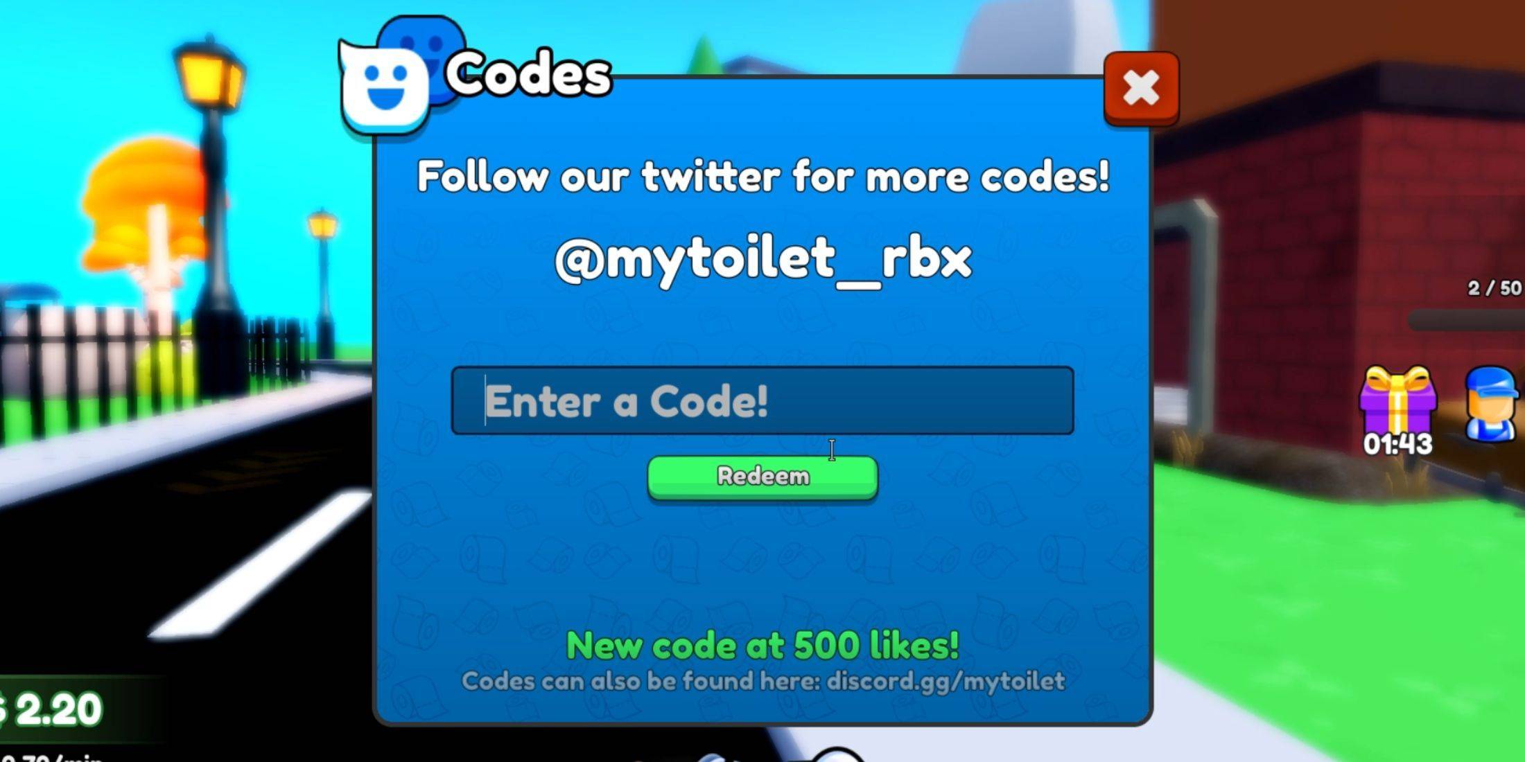 Redeeming My Toilet Codes