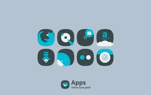 Timus: Rounded Dark Icon Pack Tangkapan skrin 3