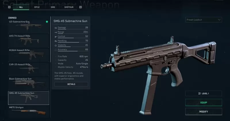 Delta Force: Mejor Guía de compilación SMG 45 y código de importación