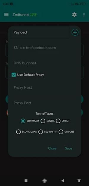 Zedtunnel VPN Screenshot 1