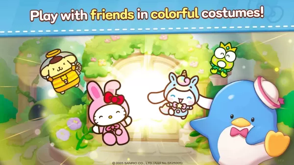 Personnages de Sanrio souriant joyeusement ensemble