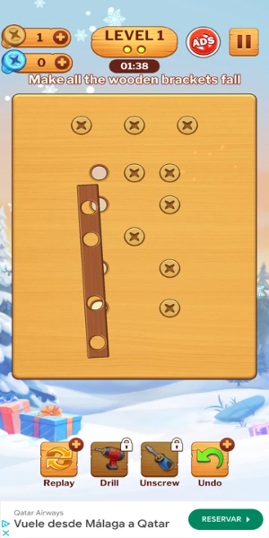 Wood Nuts Game: Unscrew Puzzle 스크린샷 1