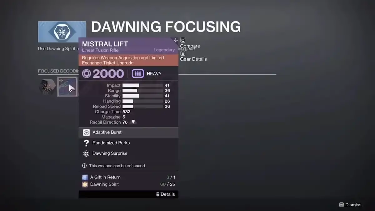 Mistral Lift in Destiny 2