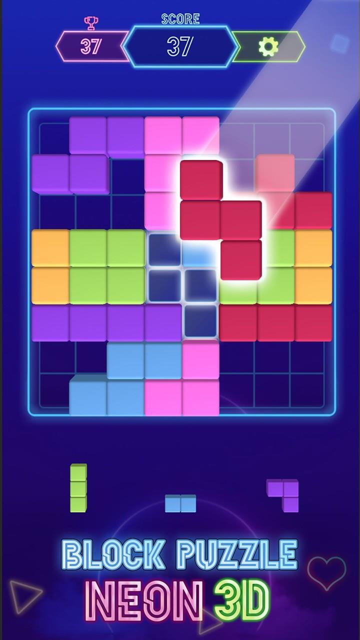 Block Neon 3D : Disco Puzzle Скриншот 3