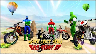 Bike Games Stunts: Spider Hero Tangkapan skrin 3