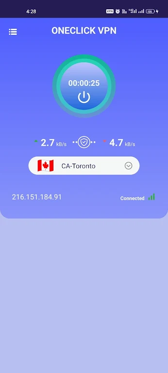 OneClick VPN - Turbo VPN App Captura de tela 2