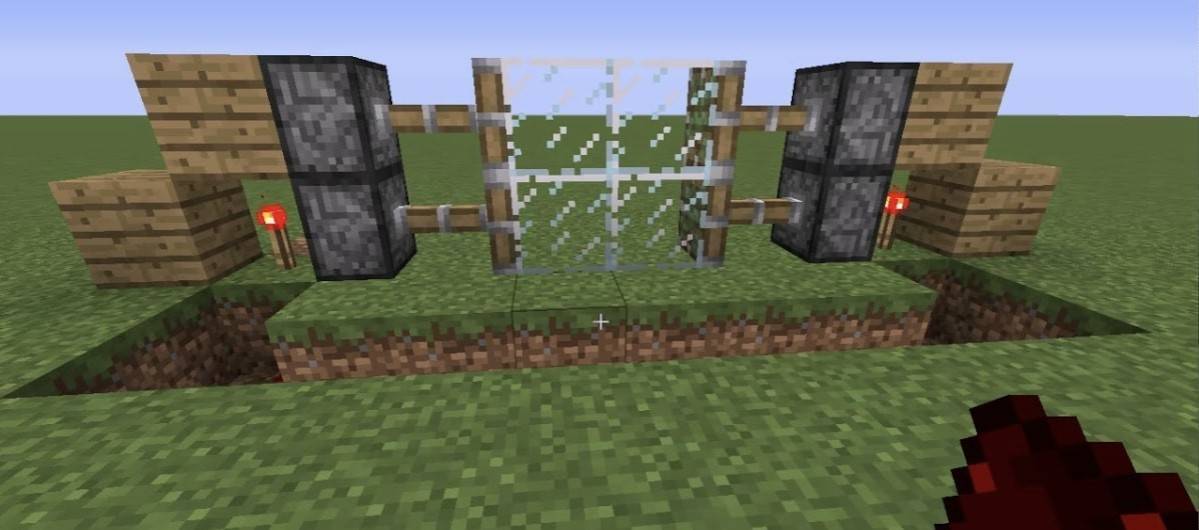 Porta automatizada mecânica no Minecraft