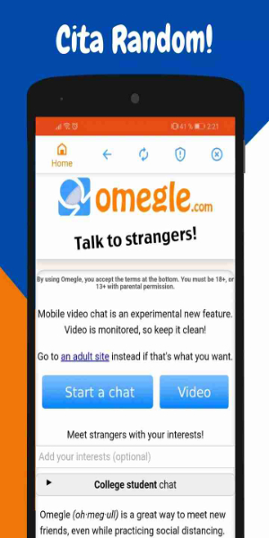 Omegle : Talk to Strangers Capture d'écran 0