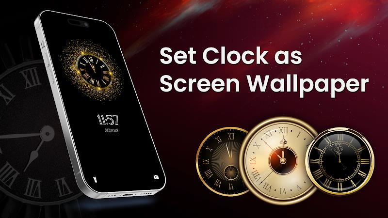 Analog Clock Wallpaper：3DClock Screenshot 3