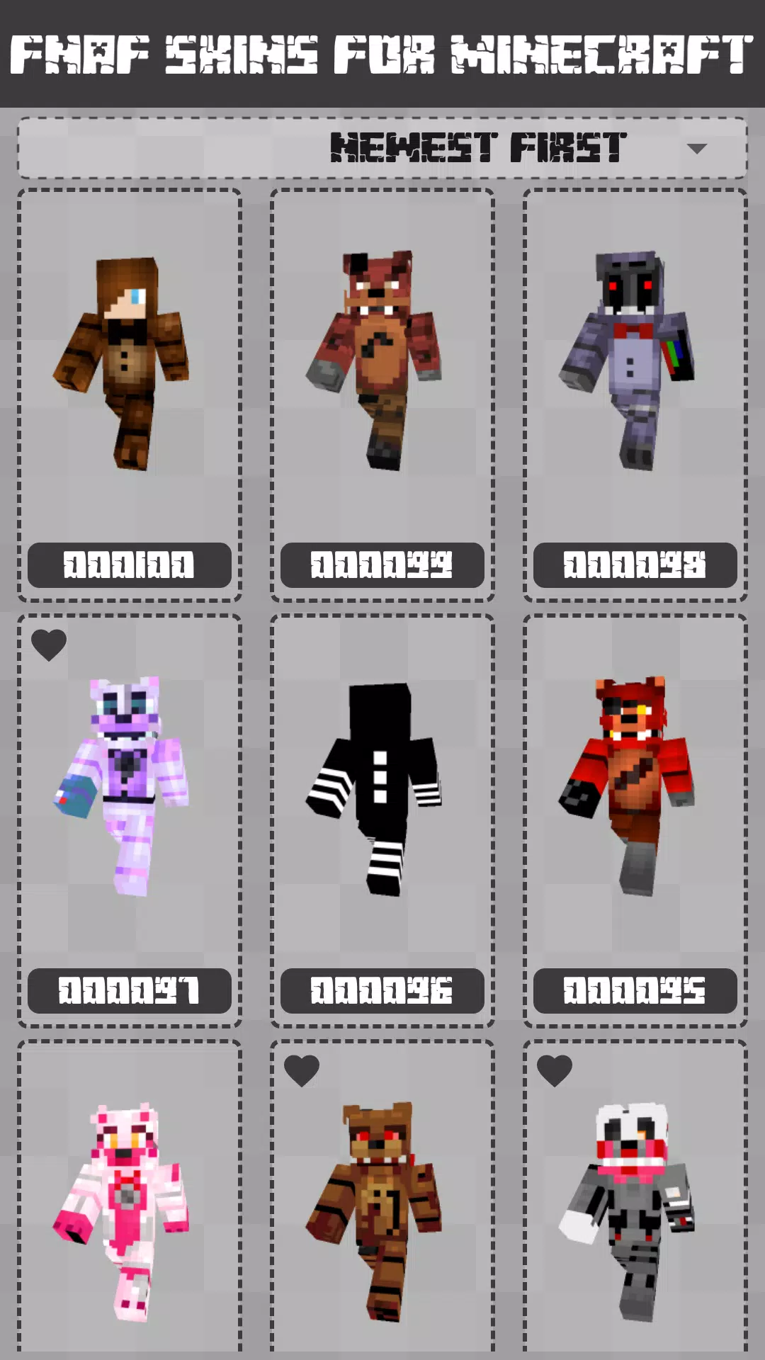 FNAF Skins for Minecraft PE Ekran Görüntüsü 0