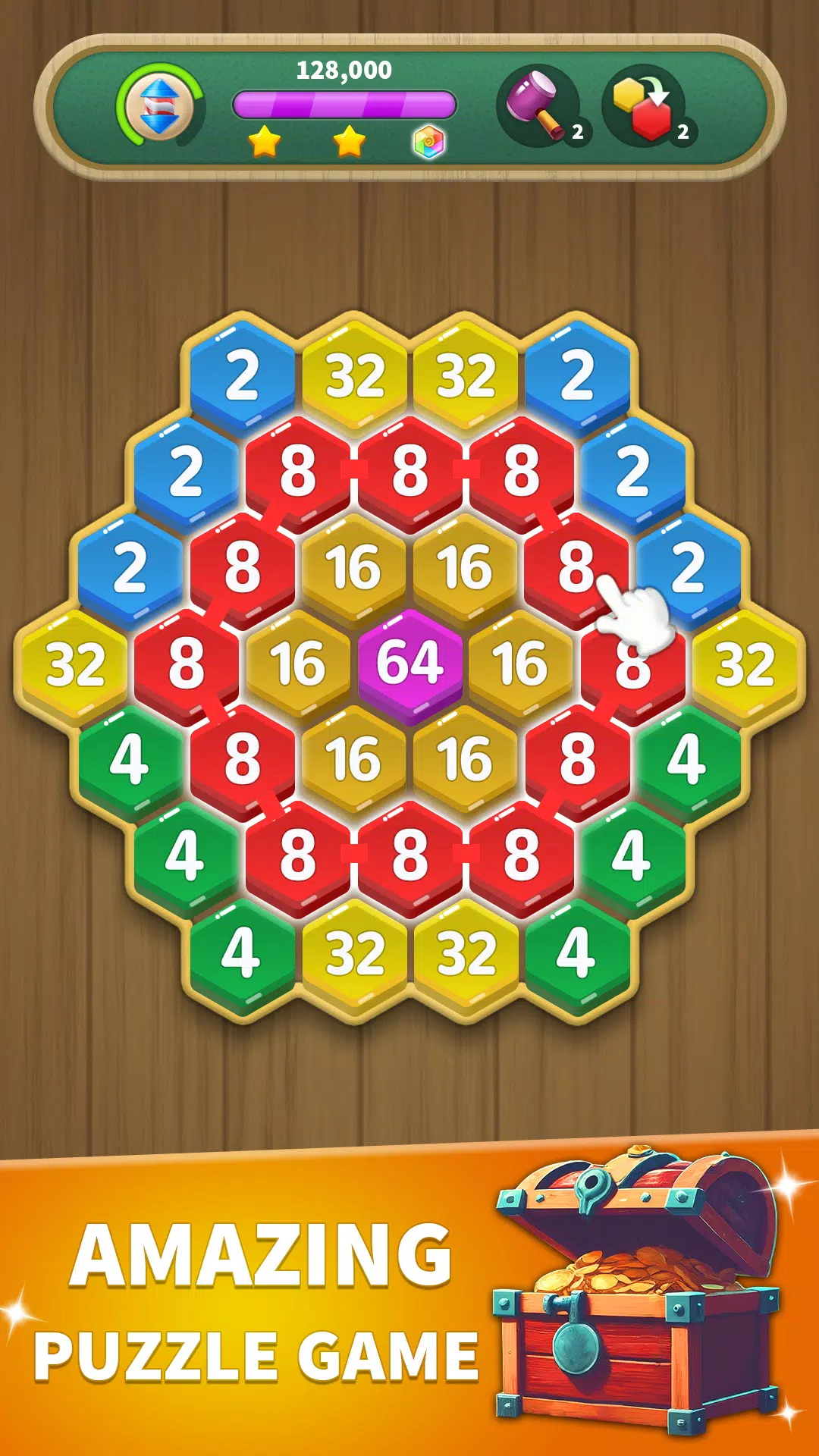 Hexa Connect: 2048 Puzzle ภาพหน้าจอ 0