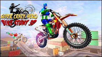 Bike Games Stunts: Spider Hero Tangkapan skrin 0