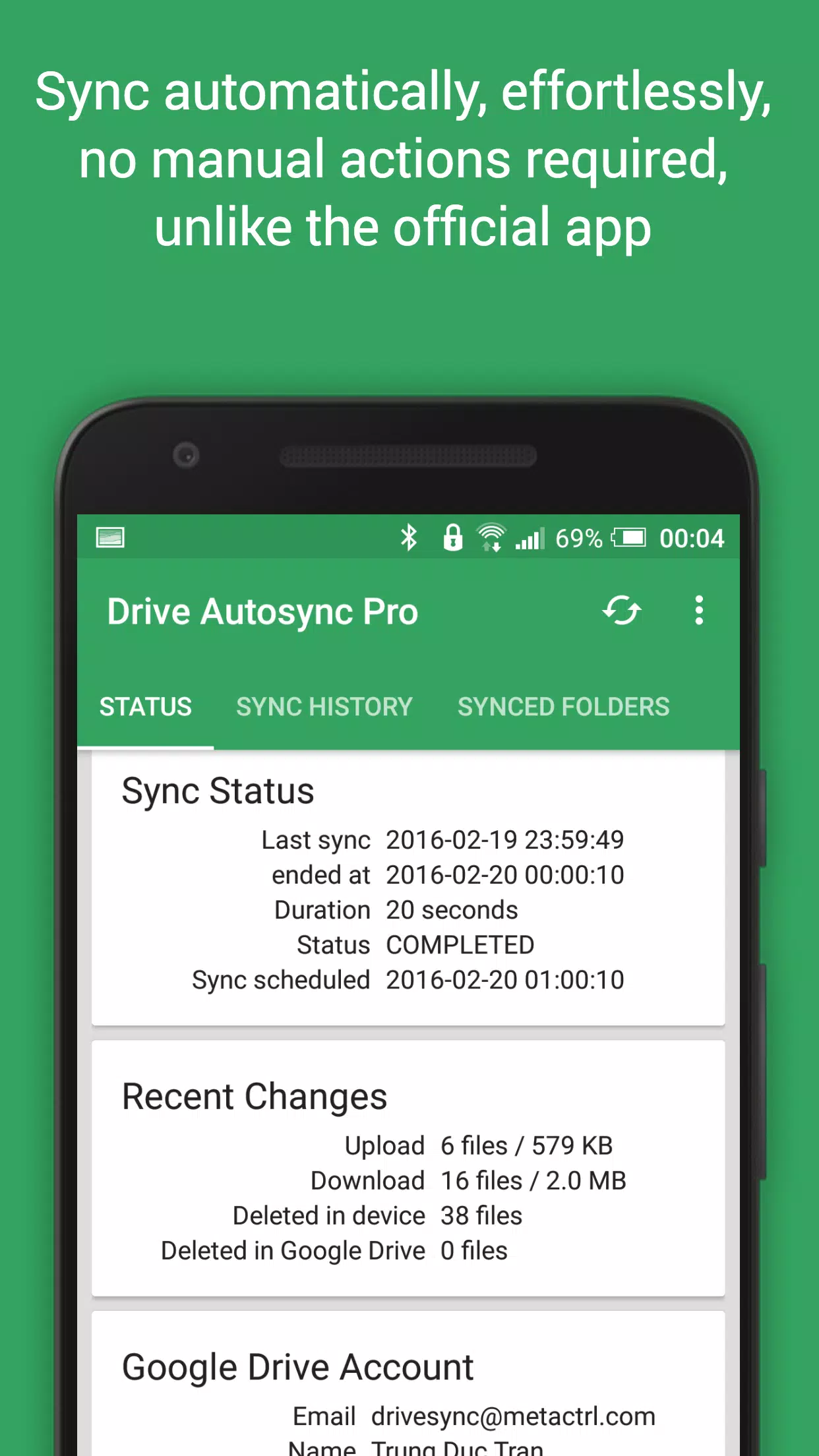 Autosync for Google Drive スクリーンショット 1