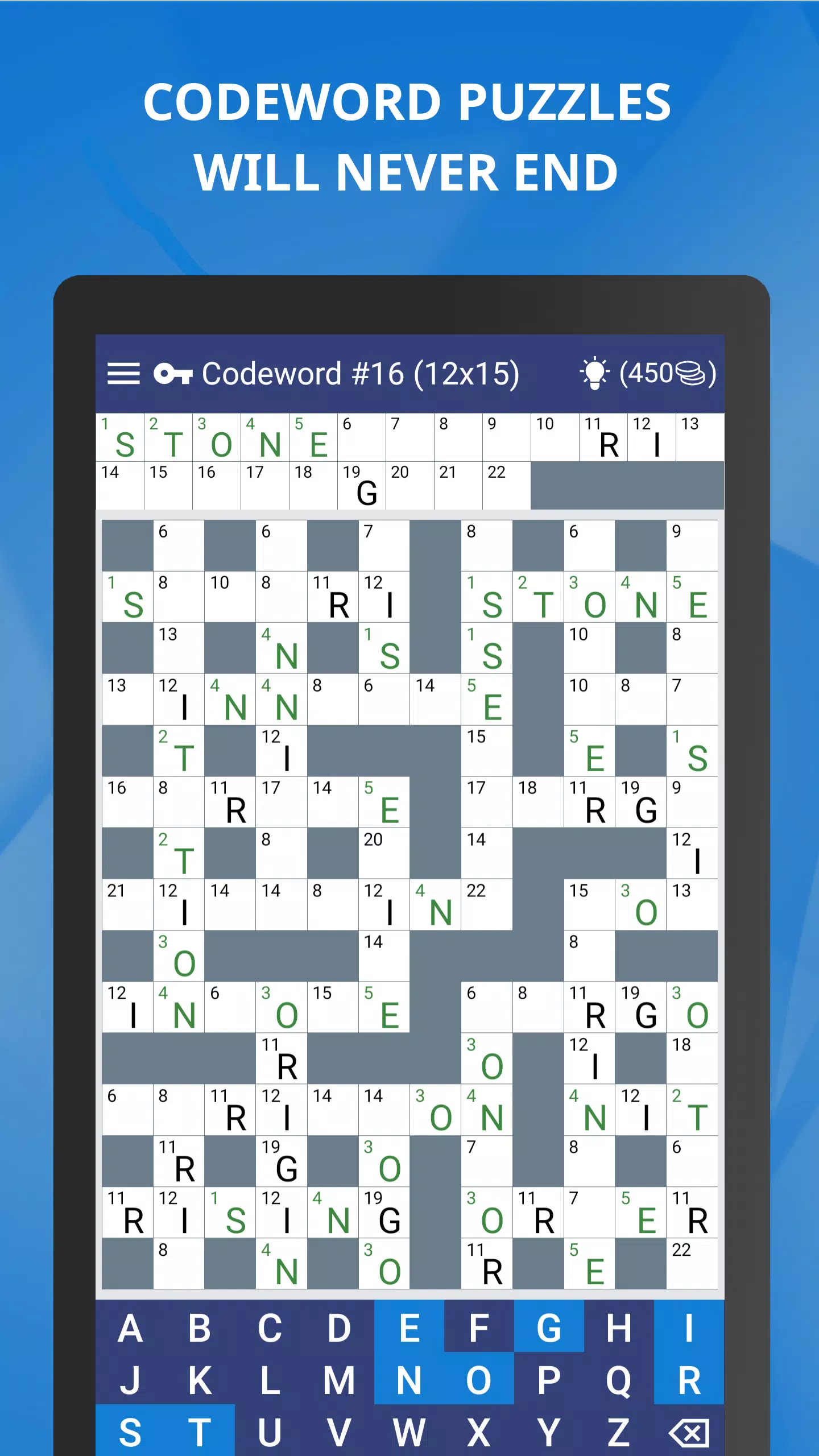 Keywords — Codeword Puzzle应用截图第1张