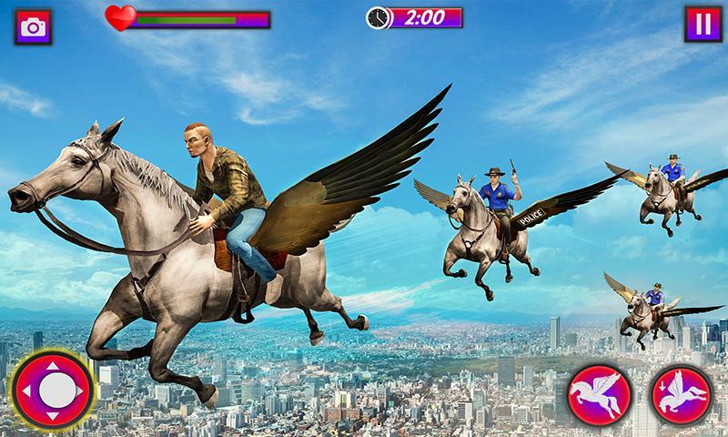 Flying Horse Police Chase Sim Schermafbeelding 0