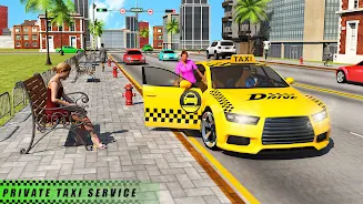 USA Taxi Car Driving: Car Game Ekran Görüntüsü 1