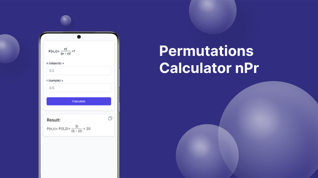 Permutations Calculator Capture d'écran 2