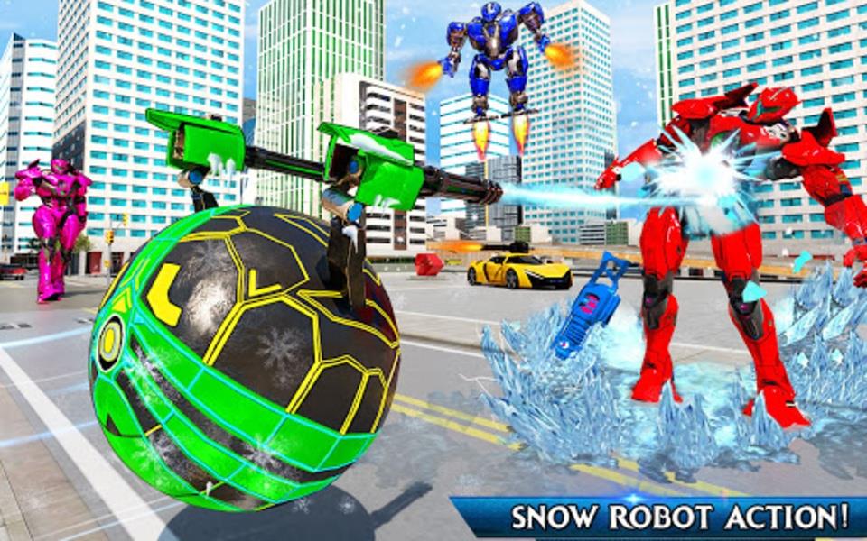 Snow Ball Robot Bike Games Schermafbeelding 2