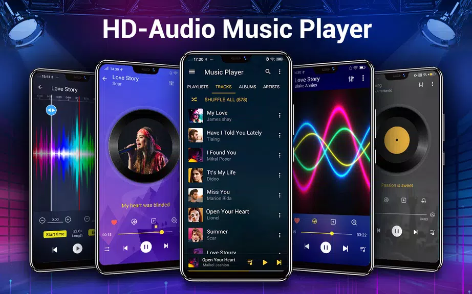 Music player- bass boost,music ภาพหน้าจอ 0