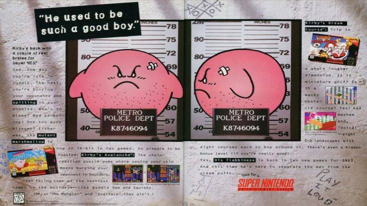 Kirby's varied expressions across different games