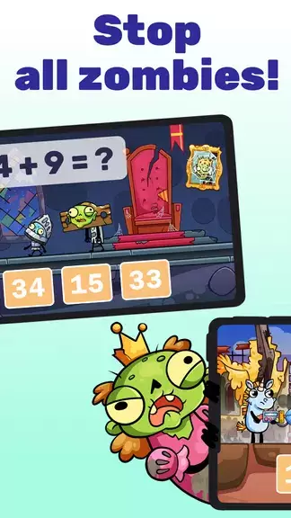 Math games: Zombie Invasion Capture d'écran 1