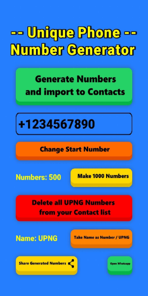 Unique Phone Number Generator Screenshot 1