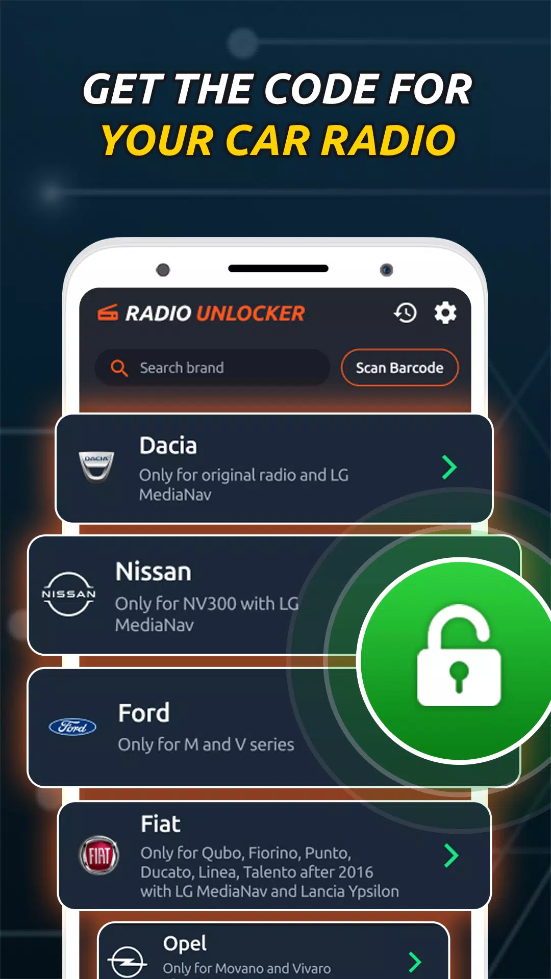 Radio Code Generator Unlocker Ekran Görüntüsü 1